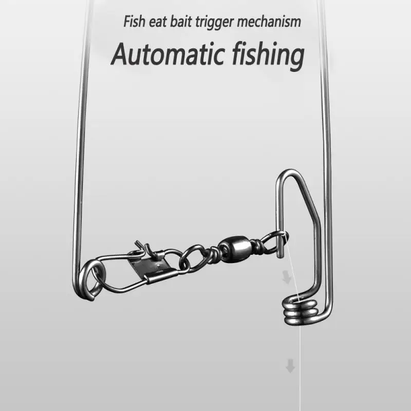 Fishing Auxiliary Fishing Accessories Tools Trigger Spring Hooks Ishing Gear Automatic Fishing Artifact Stainless Steel Hook