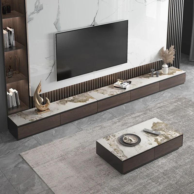 

Light Luxury Floor Tv Cabinet Living Room Storage Modern Home Cabinet Coffee Table Set Mueble Para Televisor Tv Stands Furniture