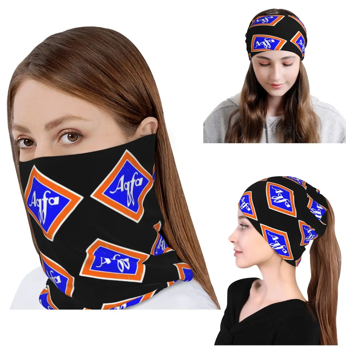 Pañuelo para el cuello con logotipo retro de Agfa Film de los años 60, pañuelo para la cara, gorro multiusos para hombre y mujer, gorro de invierno para adultos