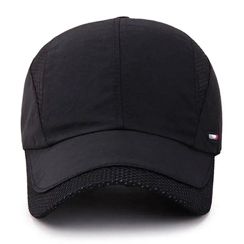 Summer breathable mesh quick-drying outdoor sports sun hat for men and women, red leather label outdoor sun hat