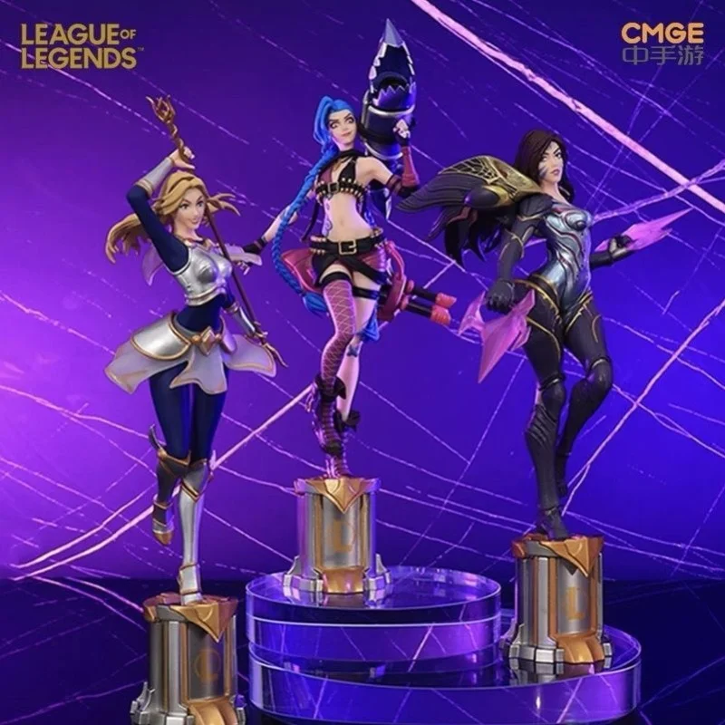 Heiße 22 cm League Of Legends Anime Figur Luxanna Crownguard Lux Kaisa Jinx Action Figur Tiktok Halloween Weihnachten Geschenke