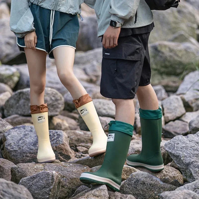 FASHION High Top Men Women Rubber Boots Rain Shoes Couples Waterproof Galoshes Fishing Work Garden Rainboots Rubber Rain Shoes