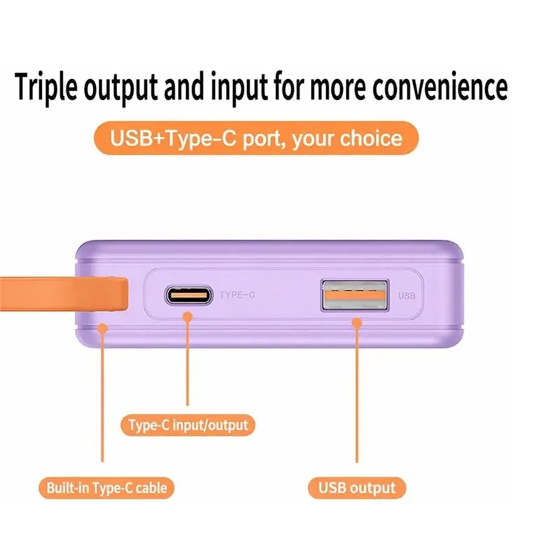 【PHONE ACCESSORY】22.5W DIY Power Bank Shell , 3X21700 Battery Charging Case With Cable Mini Solderless Power Supply Housing A