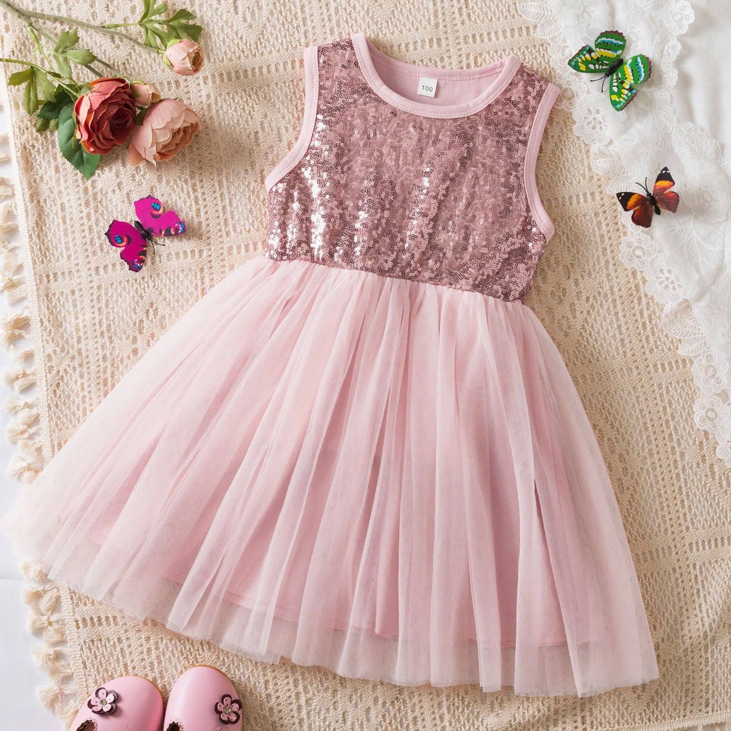 

Girls Dress 2025 New Kids Clothes Summer sleeveless Princess Dresses Party Baby Dresses for Children Fashion 1-8Y