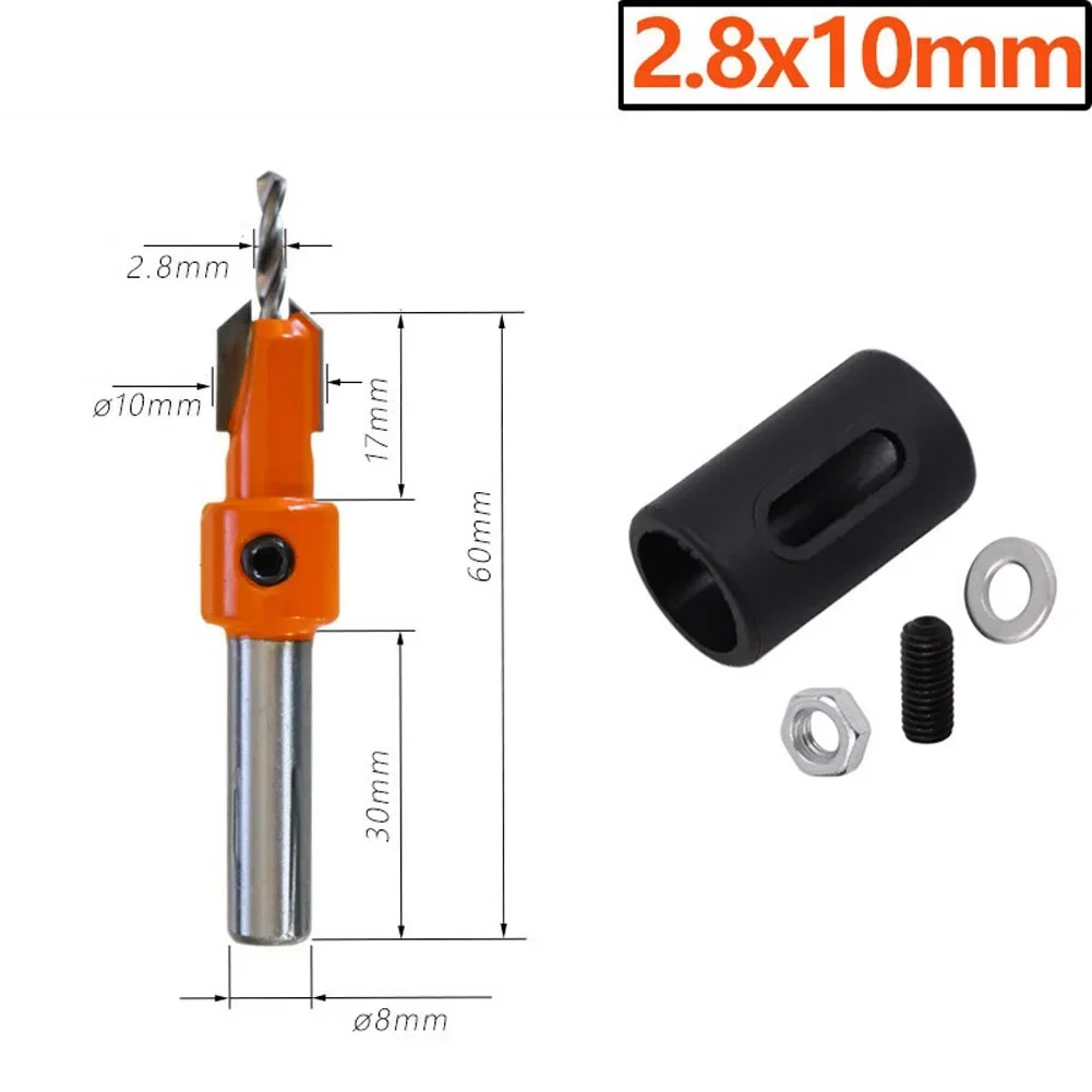1Pc 8Mm Schacht Houtbewerking Verzonken Router Bit Schroefzuiger Met Boorstop Remon Sloop Voor Houtfrees