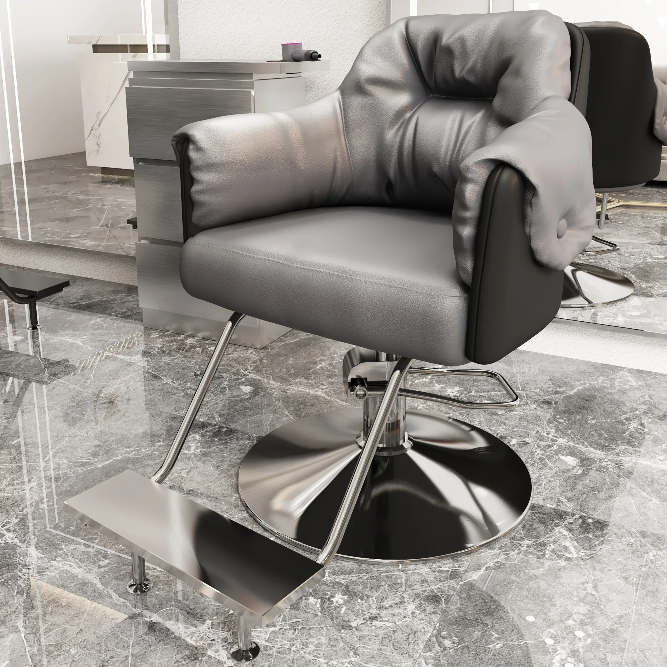 Hair salon can lift and rotate simple perm and dyeing chair Internet celebrity barber shop light luxury hair cutting chair hair