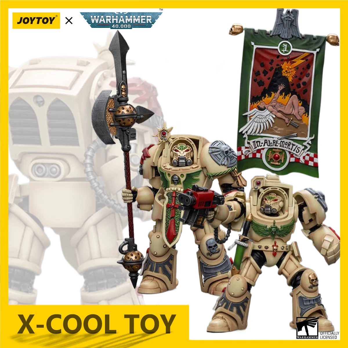 JOYTOY Warhammer 40K الملائكة المظلمة عمل الشكل Deathwing بطل Deathwing القديمة مع شركة راية تمثال أنيمي لعبة مجسمة