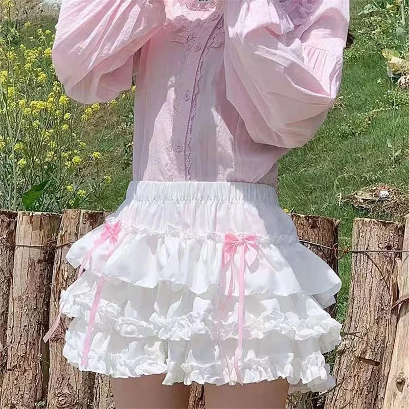 Mini Skirt Cake Skirt Y2K Ballet Dresses Style Sweet Lace A-Line Pumpkin Skirt Cute Puffy Slim Fit Short Skirt Women Gifts New