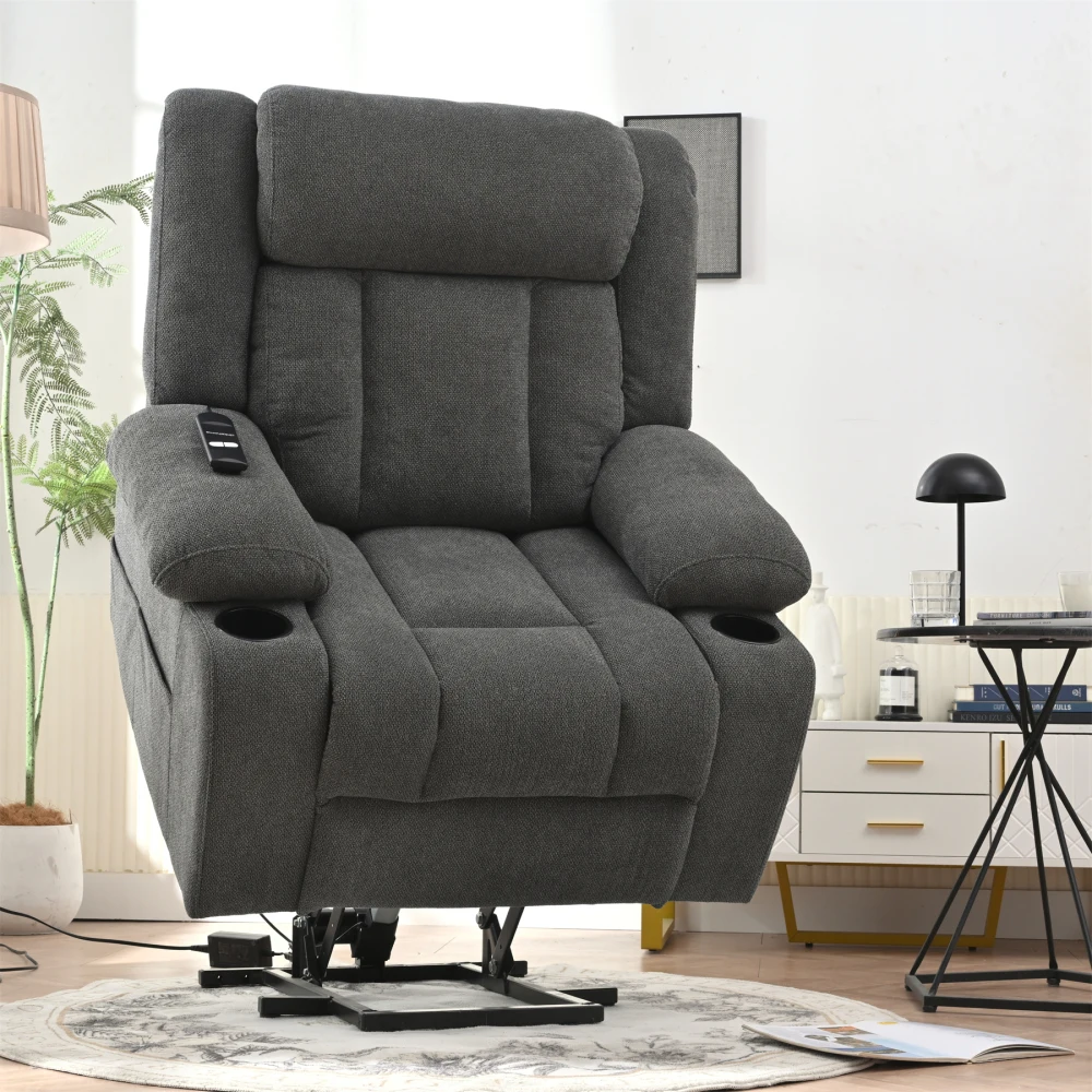 

Power Lift Recliner Chair for Elderly,Fabric Lift Chairs for Living Room W/ Extended Footrest,Classic Single Sofa