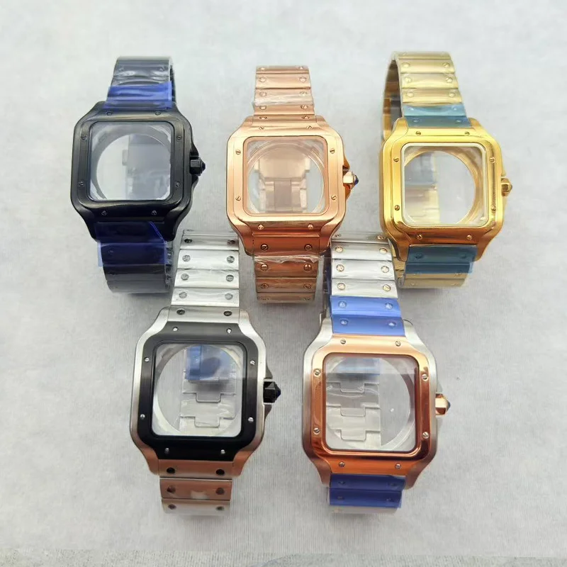 

38mm Sanders watch case Square 316L Stainless Steel Waterproof Suitable For NH35 NH36 4R35 7S26 Movement Watch Case Refitting