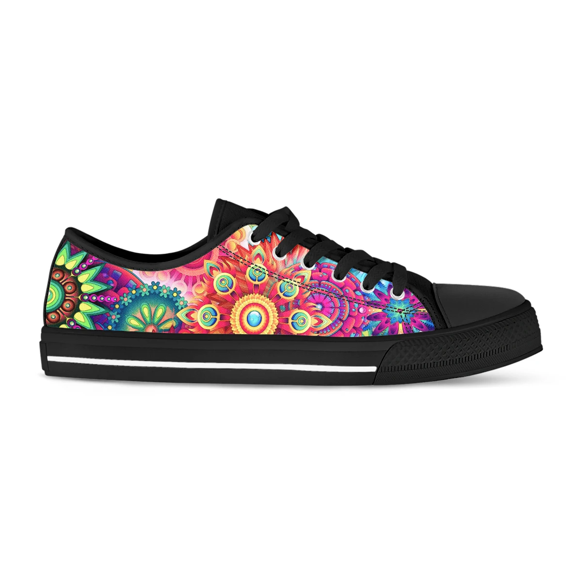 2020 bunte Mandala Blumen Freizeit schuhe Frauen bequeme Turnschuhe atmungsaktive Walking Canvas vulkan isierte Schuhe