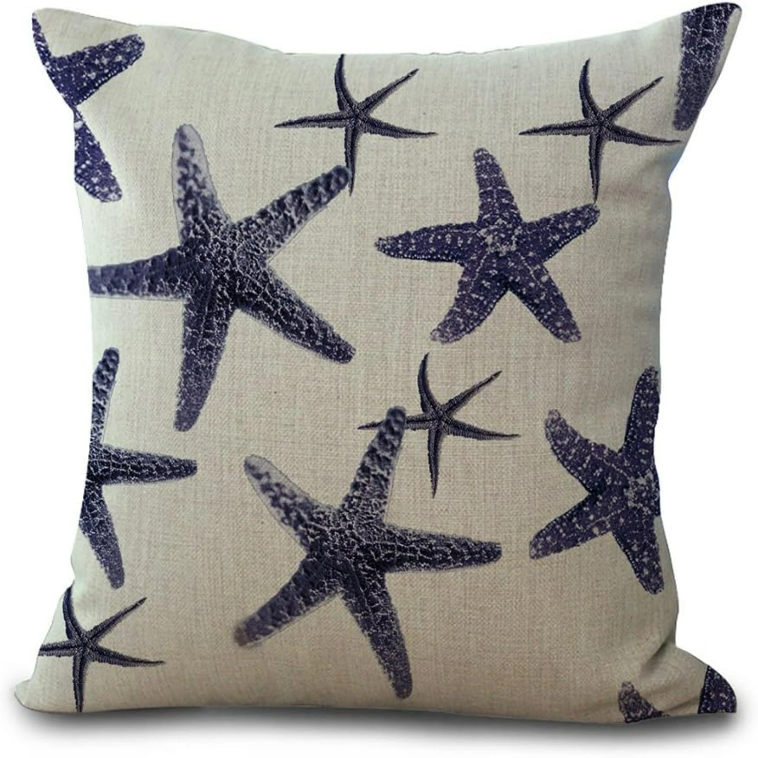 Set of 4 Stunning Nautical Navy Blue Ocean Themed Decorative Cotton Linen Throw Pillow Case Cushion Covers for Couch Sofa Bed -