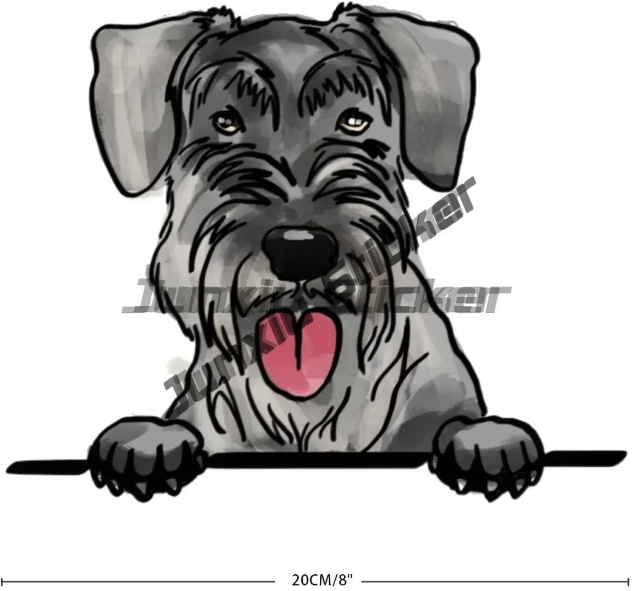 Schnauzer Dog Stickers Curious Schnauzer Puppy on Board Vinyl Decals PVC Waterproof for SUV IPad MacBook Car Window Motorbike