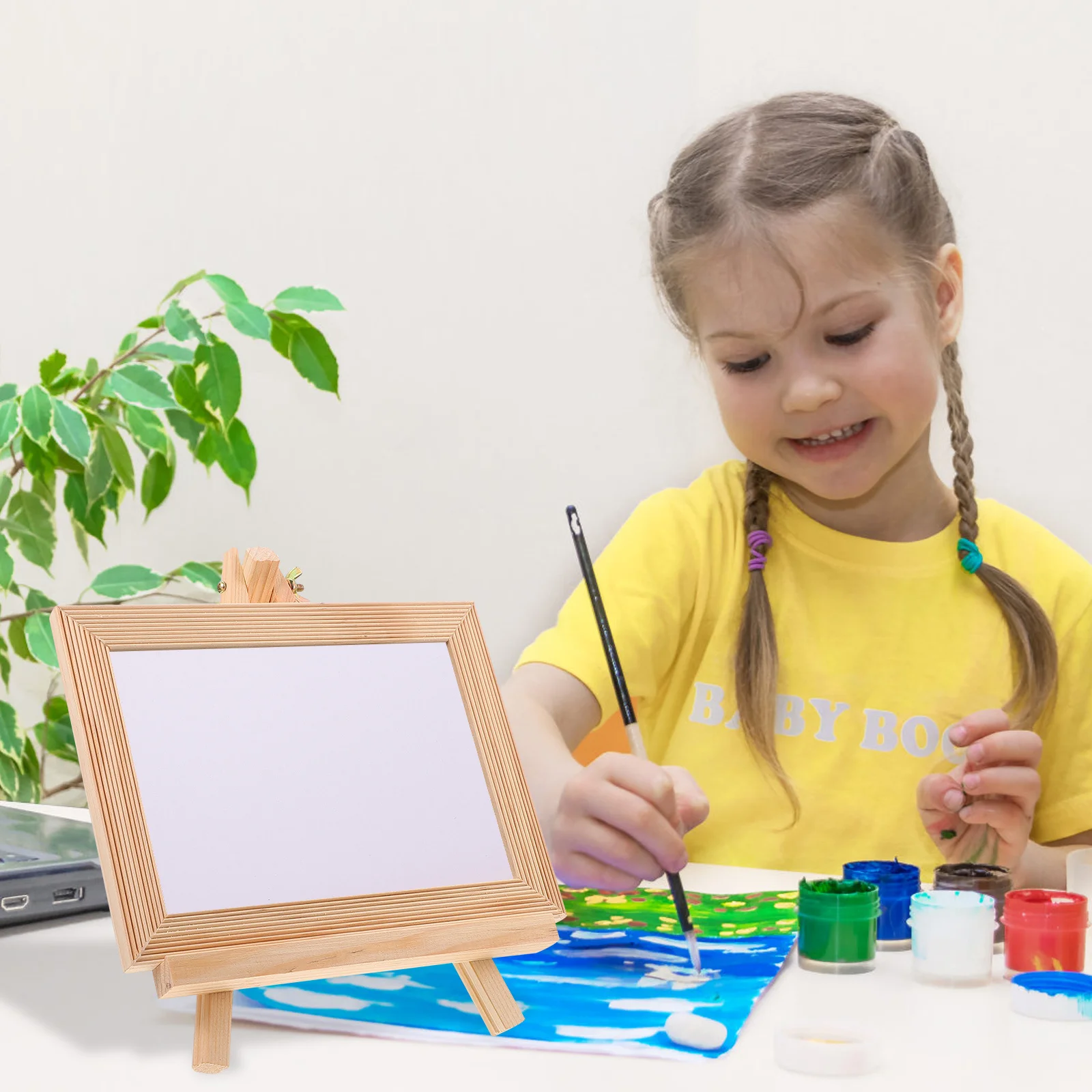 مجموعة واحدة من سبورة سبورة خشبية صغيرة لسطح الطاولة لكتابة الرسم وممارسة ديكور المنزل والمكتب والخط