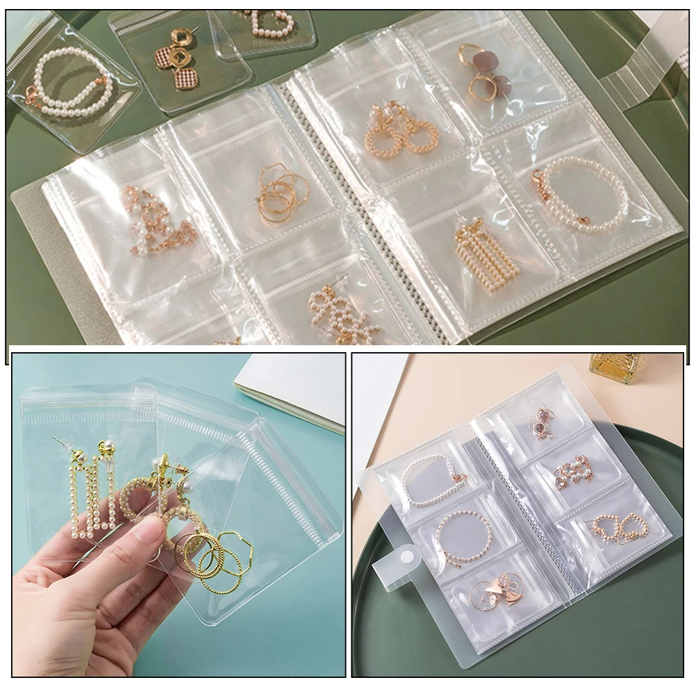 

Jewelry Storage Book Organizer with Pockets Small Bags for Jewellery Accessories Clear Earring Pp