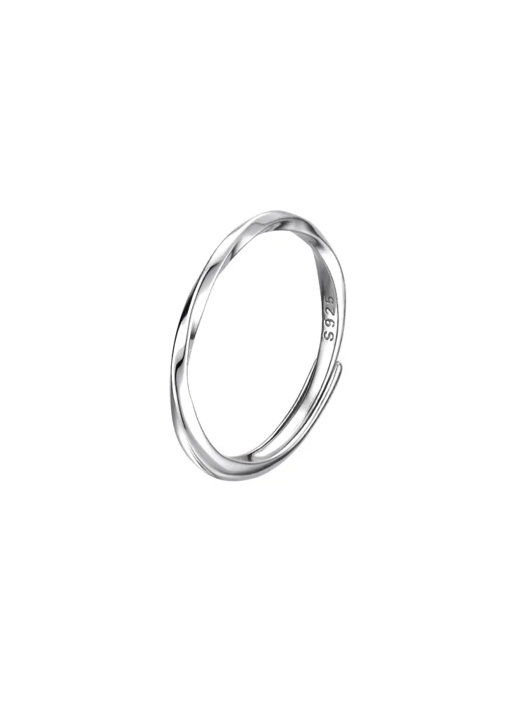 925 Sterling Zilveren Geometrische Buigring Voor Vrouwen Sieraden Vinger Verstelbare Open Ring Voor Feest Verjaardagscadeau