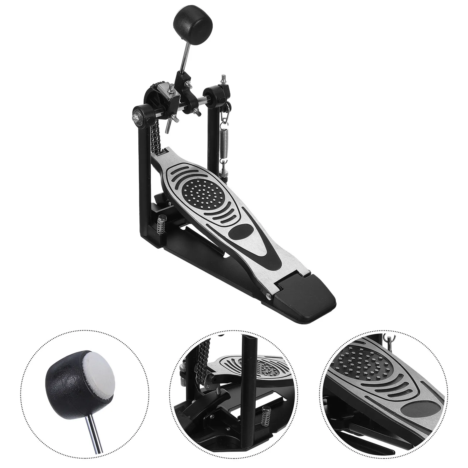 Bass Drum Pedal Single Metal Beater High Sensitivity Foot Beater for Drum Set Beginner Practice Pedal for Drums