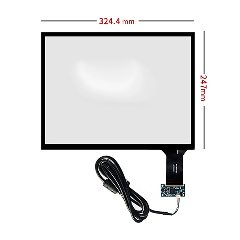 New 15 inch for 324*247mm Capacitive Touch Screen + USB Control Card Set Cable Plug and Play