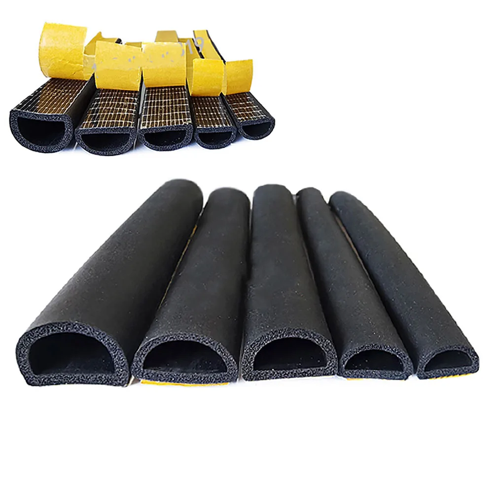 1/3Meter Full-Size EPDM Universal Car Door Sealing Strip Self-Adhesive D Shape Hollow Waterproof Sound Insulation Weatherstrip