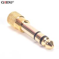 1pc 6.35 Male To 3.5 Female Stereo Terminal Plug Headphone Adapter Jack 6.35mm 1/4\