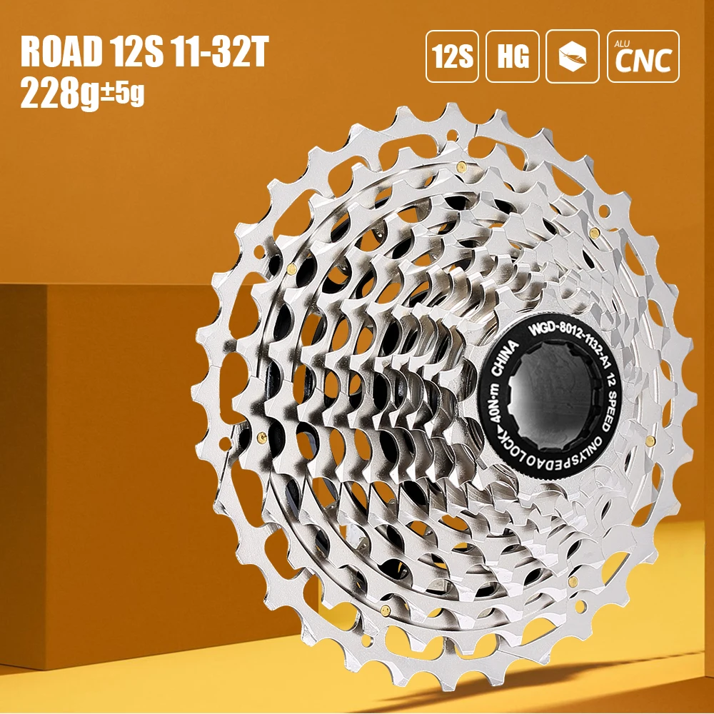 SPEDAO 12 Speed Cassette Road Bike 11-32T UltraLight CNC Made 12s 11-32 Sprocket for 12v SLR Lightweight 228g Bicycle Casstte