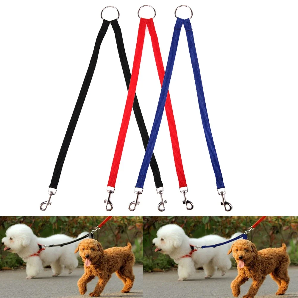 Nylon Pet Dog Coupler Leash Walking Lead Traction Rope for Colorful Two Dogs Collar Leading Puppy Leashes Dog Cats Supplies Pets