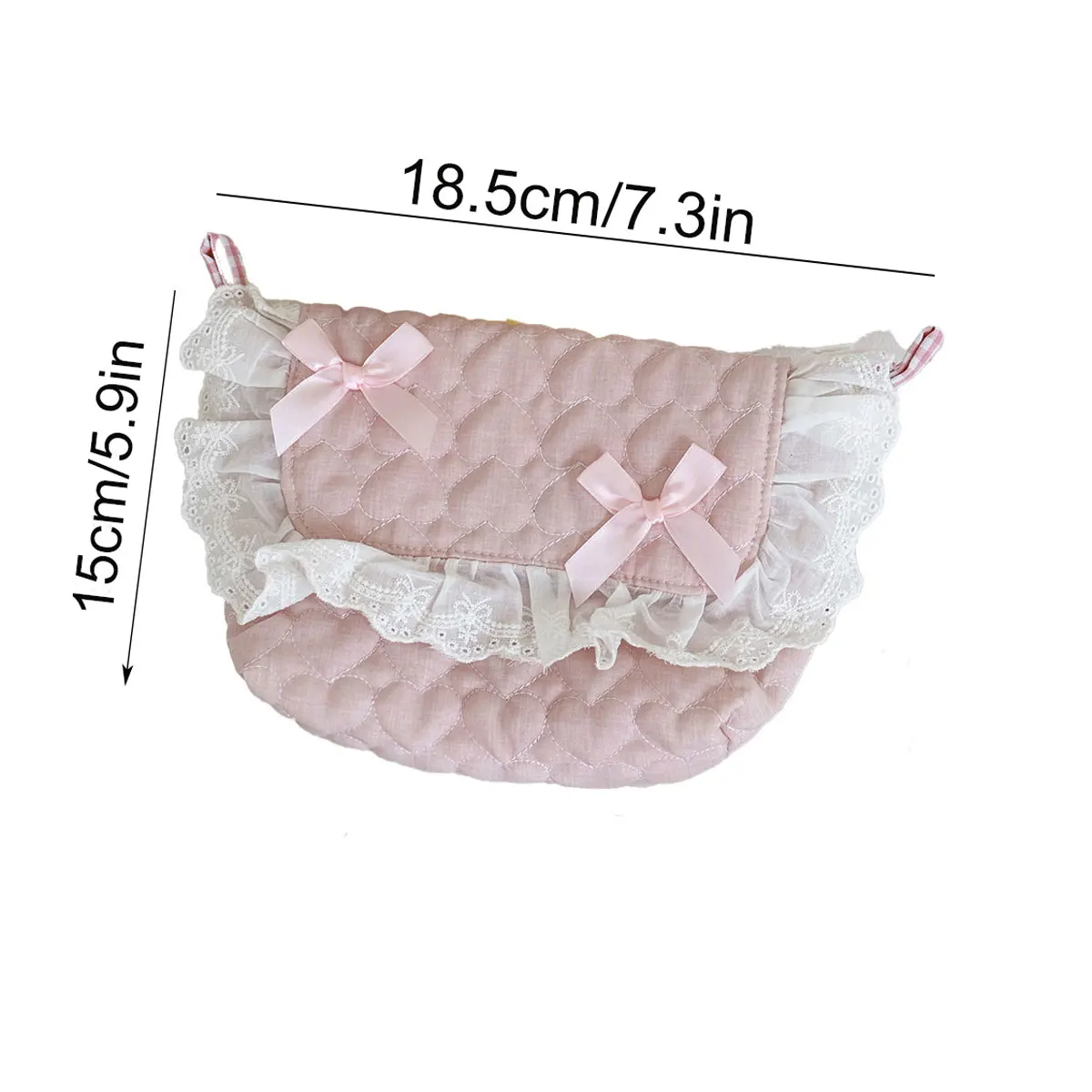 Cute Lace Bow Quilted Crossbody Bag Portable Girls' Shoulder Bag for Daily Travel Storage Bags