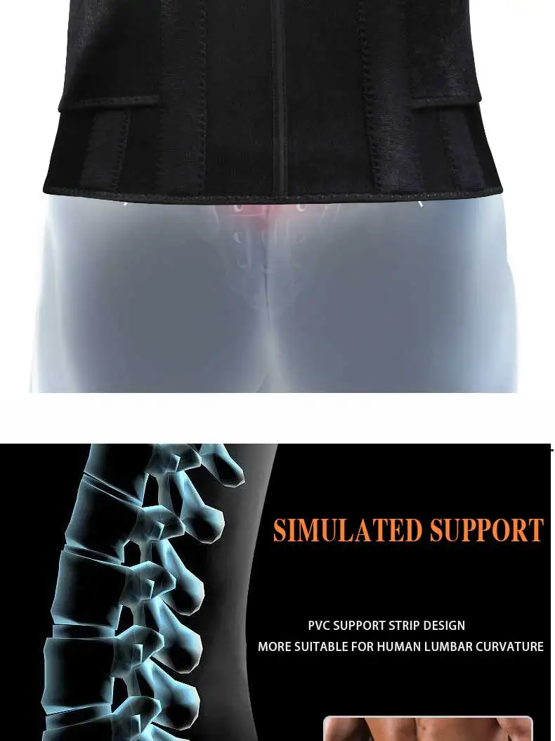 JINGBA SUPPORT Hochwertiger Taillentrainer Körperformer Rückenstützgürtel Bauchgürtel Sport Lendenwirbelgelenk-Schutz – Detail 3