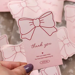 10pcs/set Pink Bowknot Thank You Stickers for Package Adhesive Decorative Seal Labels for Gift Box Baking Goods Business Package