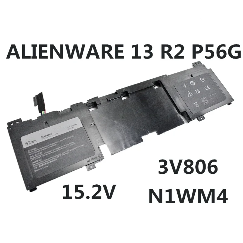 N1WM4 3V806 Laptop Battery For Dell Alienware 13 R2 Series ALW13ED-2708 ALW13ED-2608 ALW13ED-1508 62N2T 2P9KD P56G 2VMGK