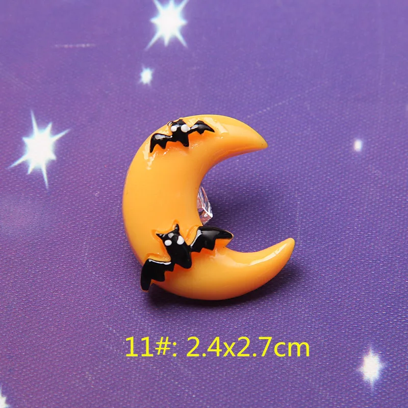 10 sztuk Halloween żywicy dyni duch dekoracji rzemiosło płaskie powrót Cabochon stroik bożonarodzeniowy z miejscem na księga gości DIY biżuteria