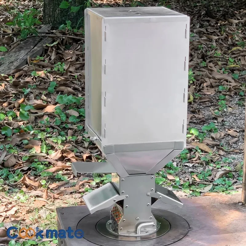 Pellet Stove Silver Burner Outdoor Camping Fire Wood Heater Portable Temperature Control Oven Picnic Cooking Tent Keep Warm