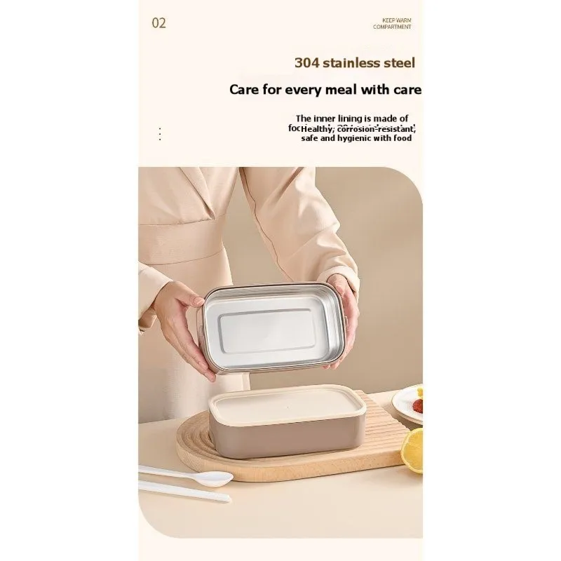 

ABBN-Термос для еды, пригодный для микроволновой печи, из нержавеющей стали, двухслойный, современный дизайн