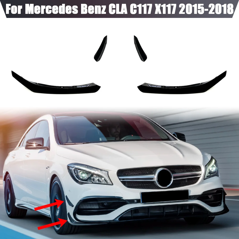 Front Bumper Spoiler Splitter Trim Air Blade For Mercedes Benz CLA C117 X117 CLA200 220 250 CLA45 AMG 2015 2016 2017 2018