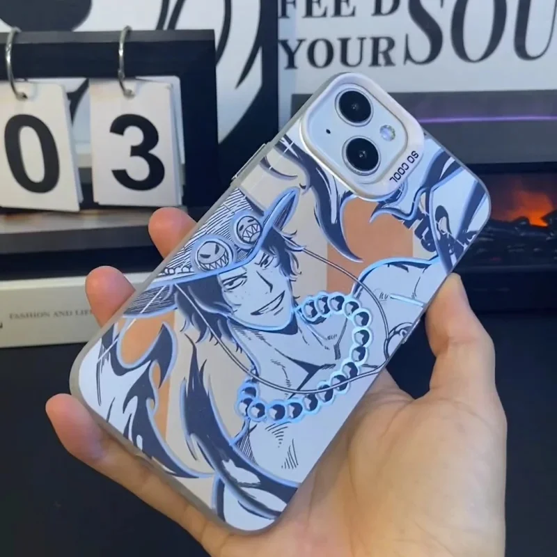 

Anime Cartoon Cute One Piece Portgas·D· Ace Phone Case for iPhone 17 16 15 14 13 12 11 Pro Max Plus mini O-One Piece Luffy Cover