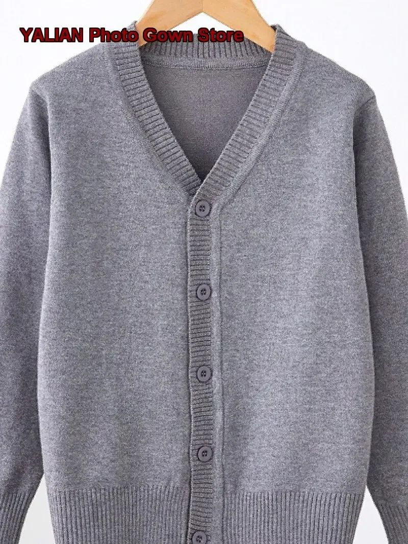 Parent-Child Kids Outerwear Boys Knit School Uniform Spring Autumn Older Kids