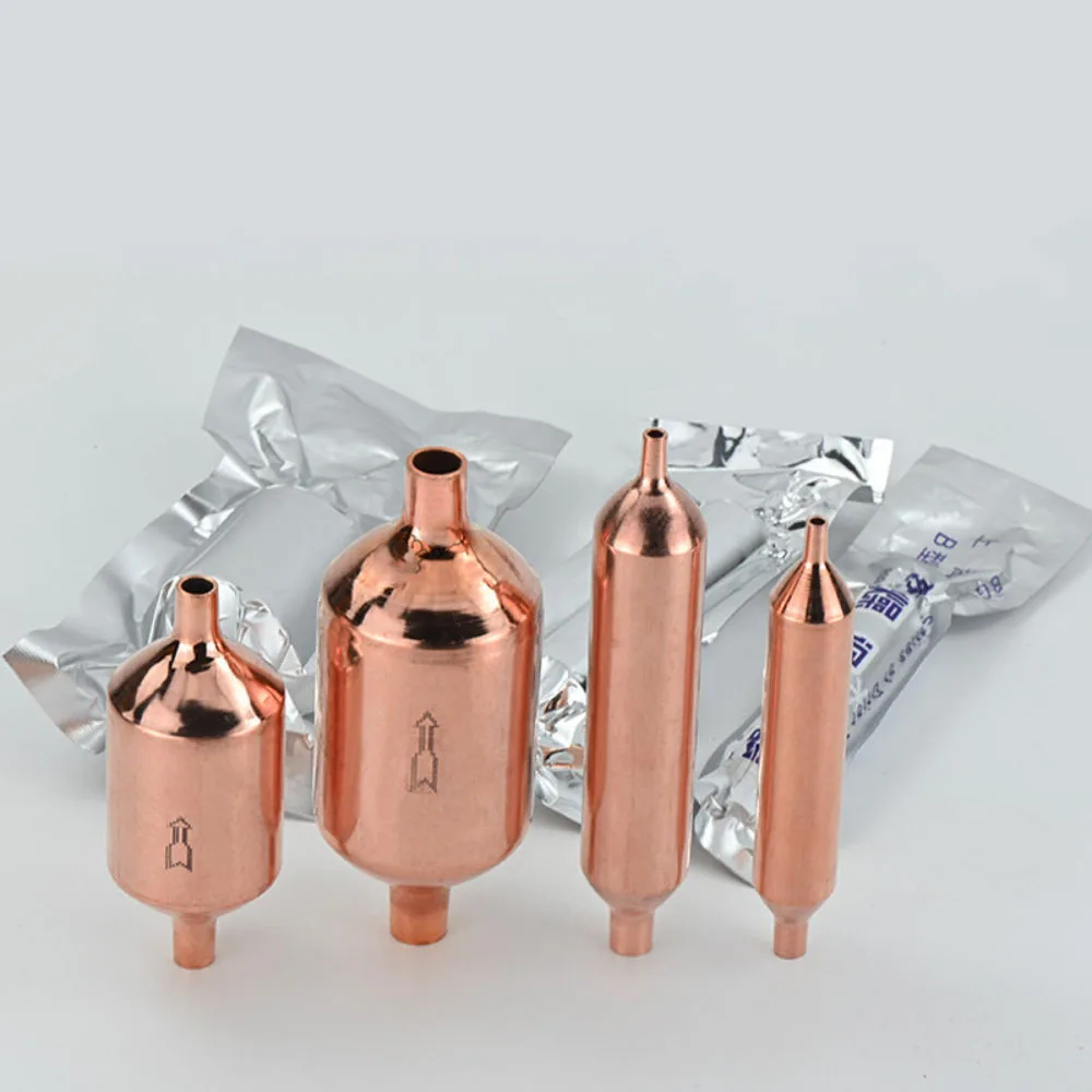 Copper Single Tube Drier Filter Universal Refrigeration Replacement Parts For Refrigerator Freezer Repair