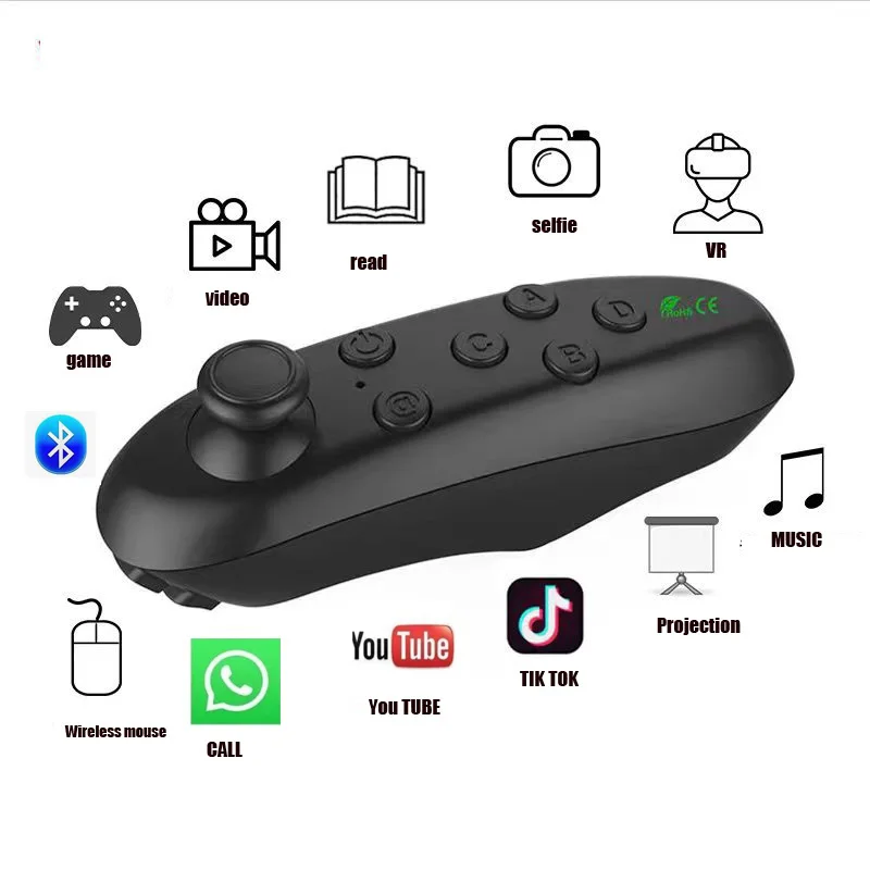 Remote Control Mobile Phone VR Glasses Game Wireless Android Smart Phone Gamepad Remote E-book Page Turning Lever Accessories