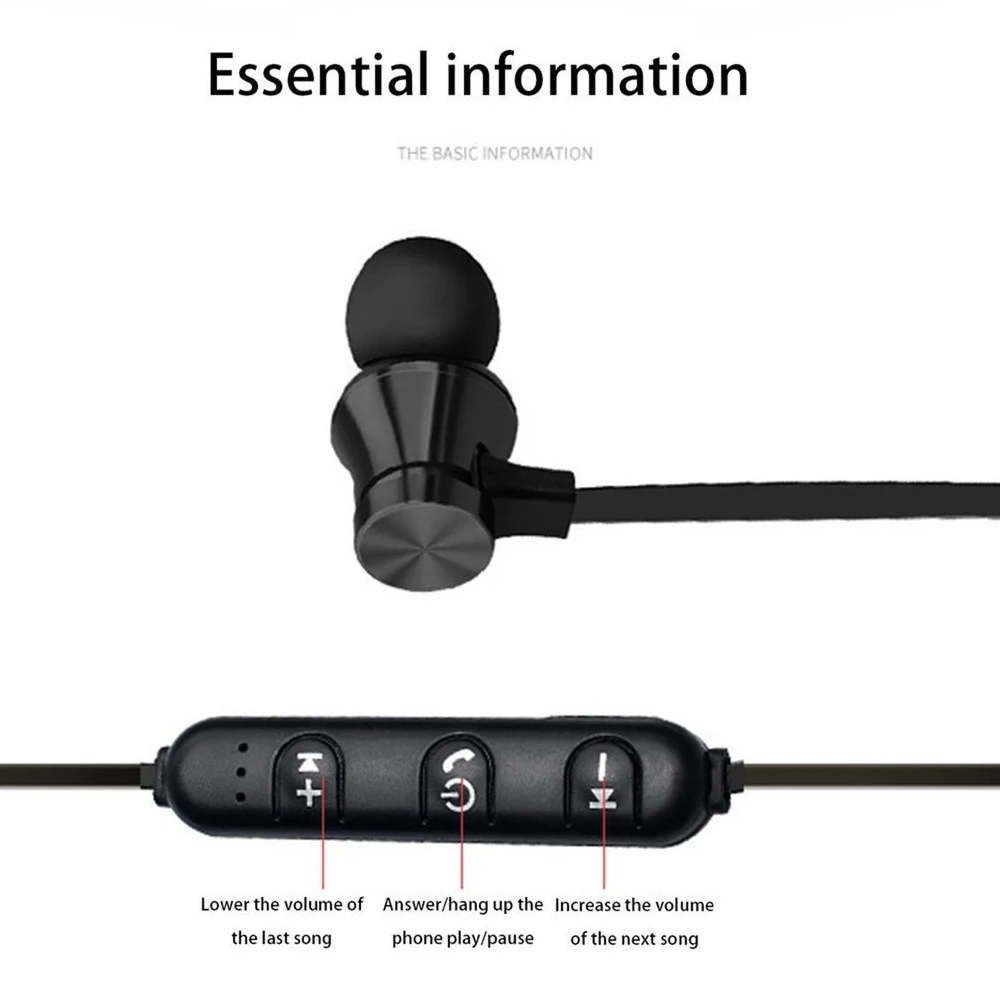 Magnetic Wireless Earphone Bluetooth-compatible XT11 Stereo Sports Headphone With Box Neckband For Mobile Phone Games Headphone