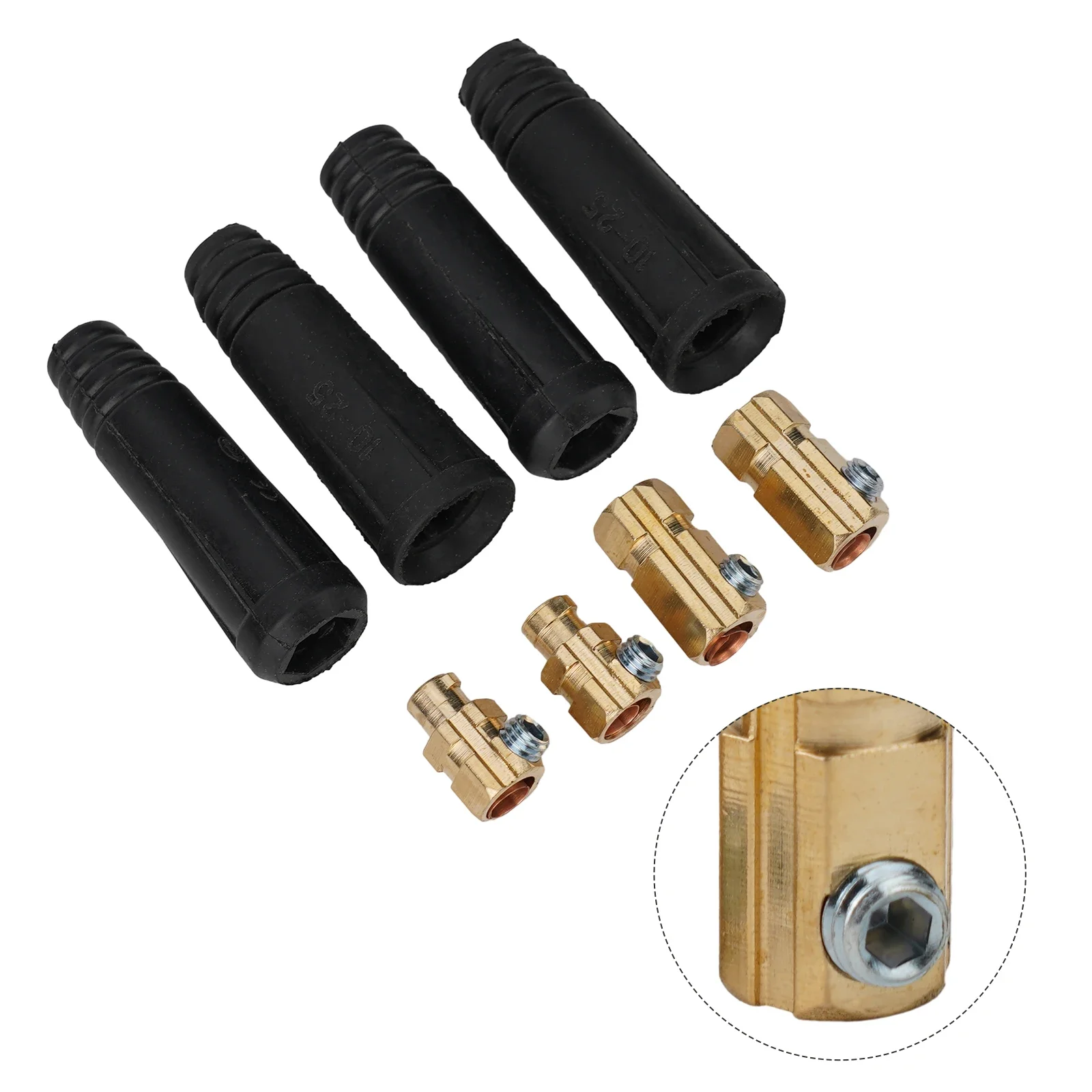 

Welding Quick Connector Coupler DKJ10‑25 Fittings Flexible For 10‑25mm² Cable Plug Rubber Brass Socket Brand New