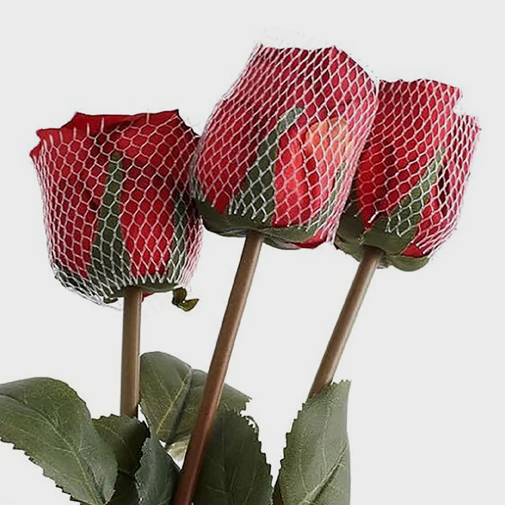

100pcs Flower Bud Protection Mesh Cover Rose Netting Protector For Florist Supplies Plant Arrangement Tool Saver Wrap