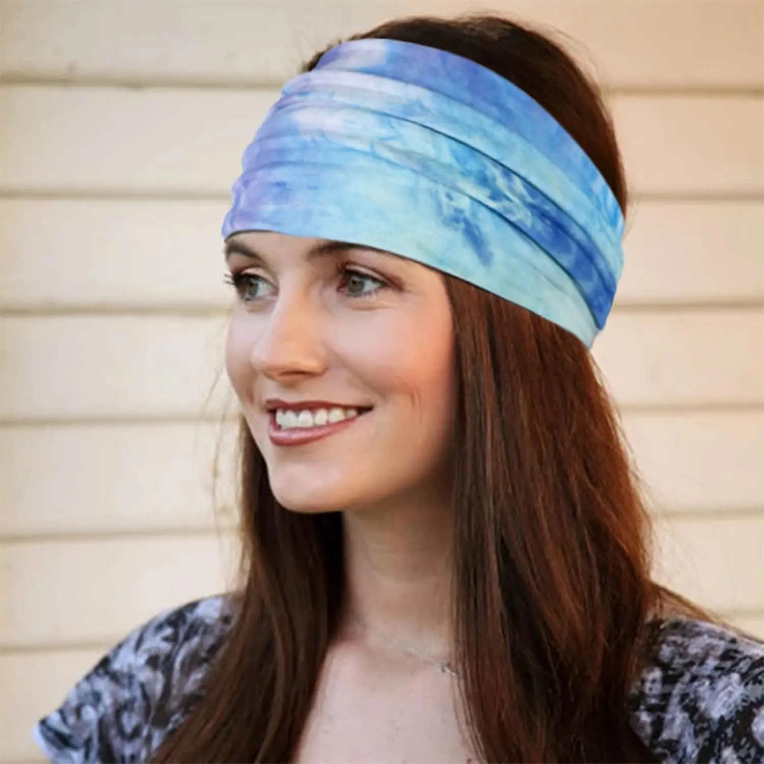 Wide Headbands For Women Tie Dye Extra Large Turban Headband Boho Hairband Hair Twisted Knot Accessories