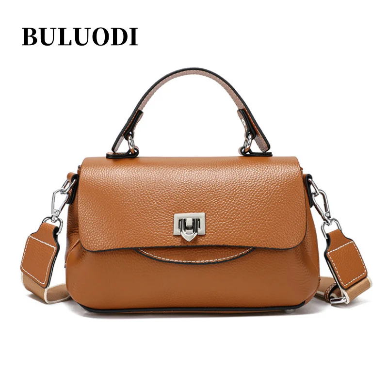 Women's Cow Genuine Leather Handbag Ladies Luxury Head Layer Cowhide Shoulder Bag Female Multi Compartment Pocket Crossbody Bag
