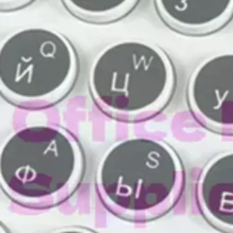 1Pc Russian Smooth Round 2 Colors Keyboard Sticker Language Protective Film Layout Button Letters PC Laptop Accessories