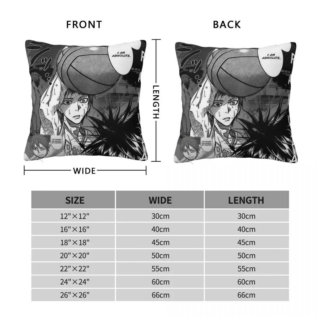 Kuroko No Basuke Atsushi Pillowcase Polyester Linen Velvet Printed Zip Decor Pillow Case Bed Cushion Cover
