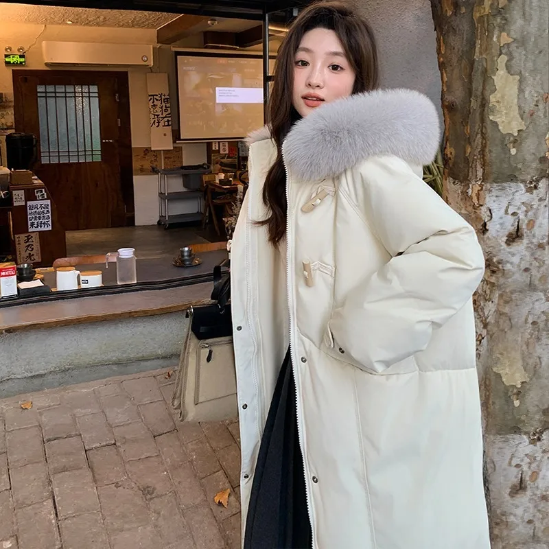 Women's Medium Long Models Popular Cotton-padded Clothes Korean Version Thickened Knee-padded Jackets in Winter Trendy Exquisite