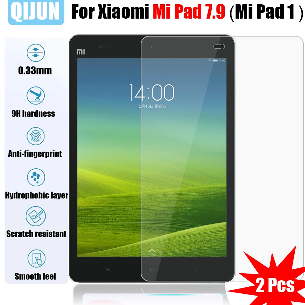 

Tablet Tempered glass film For Xiaomi Mi Pad 7.9" 2014 Mipad1 Explosion Scratch proof membrane Anti fingerprint protective 2Pcs