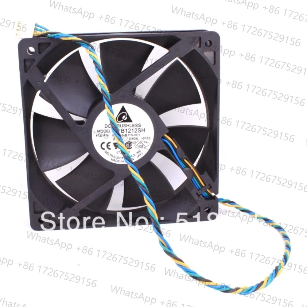 Pc Fan 120mm 12V for Delta AFB1212SH 1225 12025 120*120*25mm 0.80A Cooling Fan,4-Pin Pwm for Computer Cpu Server