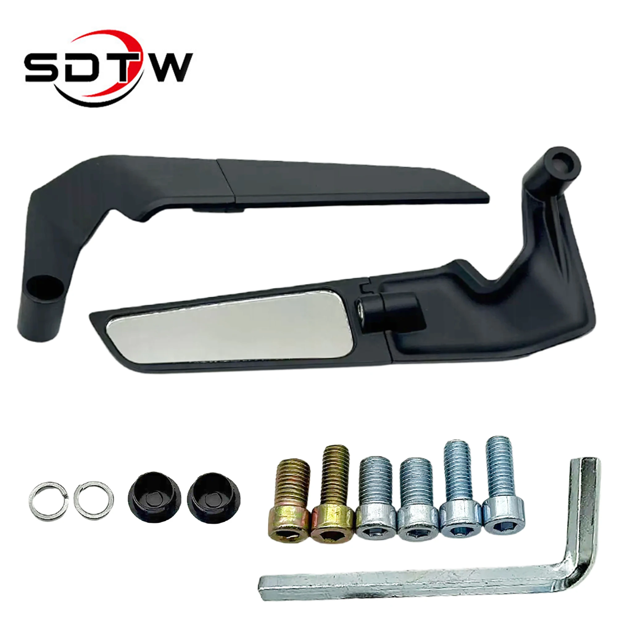 SDTW For Kawasaki Z900 Z650 2021 2022 2023 Motorcycle Mirrors Stealth Winglets Mirror Kits Adjustable Motorcycle Wing Mirrors