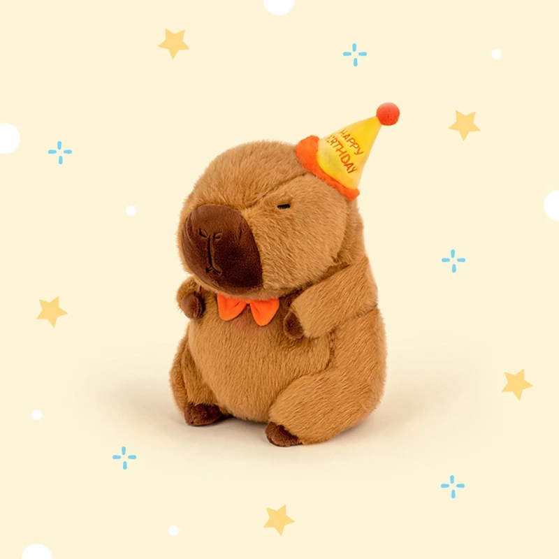 Capybara Plush Doll Cuteanime Fluffty Toy Kawaii Plushie Happy Birthday Doll Gift For Girl Friend Soft Stuffed Animals